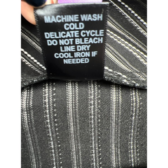 Mixxed26 Women MEDIUM Black Striped Pencil Straight Stretch Pull On Skirt Bottom - Picture 8 of 9